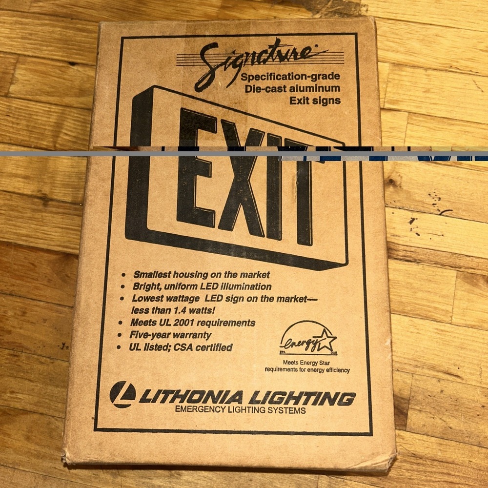 Lithonia Lighting LES 1 R 120/277 Die Cast LED Exit Sign Red Letters Single Face